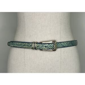 LIZ CLAIBORNE Blue Genuine Snakeskin Belt FE722410 Womens Large